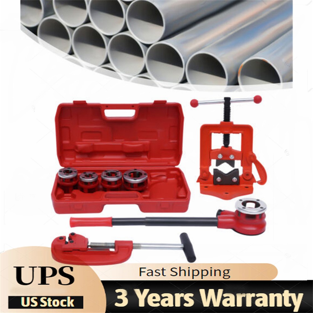 Pipe Threader Ratchet Typeand5 Dies Set Pipe Cutter Threading Tool 1/2&Prime; Up to 2&Prime;