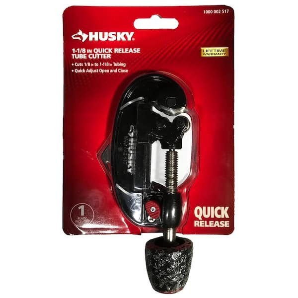 Husky 1-1/8 in Quick-Release Tube Cutter with Fold-Away Reamer and Blade Storage