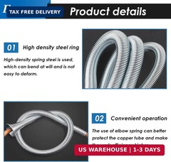 Spring Tubing Benders Kit 1/4, 5/16, 3/8, 1/2 and 5/8 Inch 5 in 1 Tube Bender Se