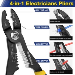 Compact 4-in-1 Multifunction Tool for Cutting, Clamping, and Stripping Wires