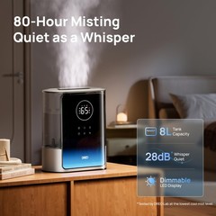DREO 8L Smart Humidifier Large Room, 80H Runtime, Warm & Cool Mist, HM717S | &hellip;