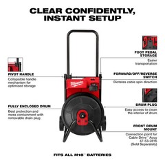 Milwaukee 2817A-21 M18 Drum Machine w/ 3/8&Prime; Cable
