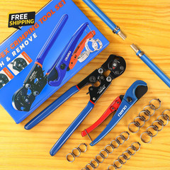 2 in 1 PEX Crimp Tool Ratchet Cinch Clamp Kit 3/8&Prime;-1&Prime; w/ Cutter & 35 Clamps