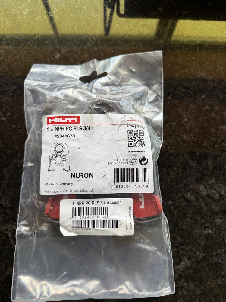 Hilti Press Jaw HVAC NPR PC RLS 3/4&Prime; For Pipe Press Tool 2341678