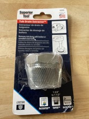Superior Tool 05255 Steel Gold Plate Finish Tub Drain Extractor 1-1/2 L in.