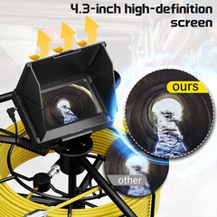 DVR Sewer Pipe Inspection 4.3&rdquo; Drain Pipeline Industrial Endoscope 5600mah 30M