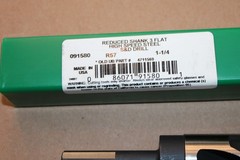 PRECISION TWIST DRILL 091580 1-1/4 HSS REDUCED SHANK 3 FLAT &ndash; 6 3/8&Prime;- USA &ndash; NEW