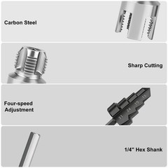 3x PVC Pipe Internal External Thread Cutter Tool Kit 1/2&Prime; 3/4&Prime; + Step Drill Bit