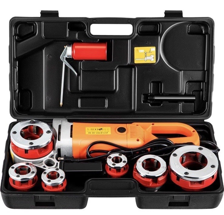 Electric Pipe Threader Portable Machine 2300W, 6 Dies 1/2-2&Prime; , 22 RPM ,Excellent