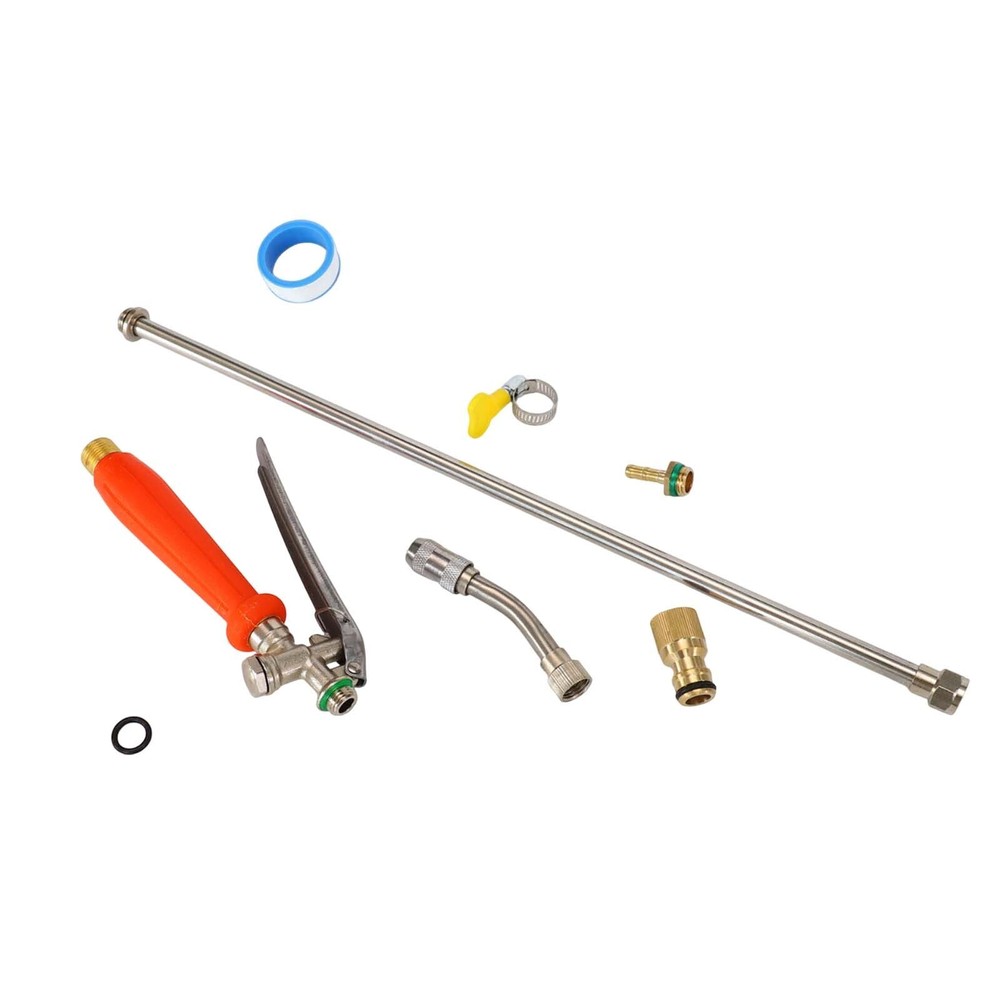 Adjustable Nozzle Spray Wand 44 Inch Stainless Steel Built in Shut off Valve