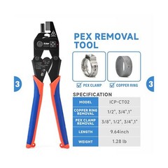 iCrimp PEX Crimping Tool Set for Copper Crimp Ring and PEX Cinch Clamp, Crimp&hellip;