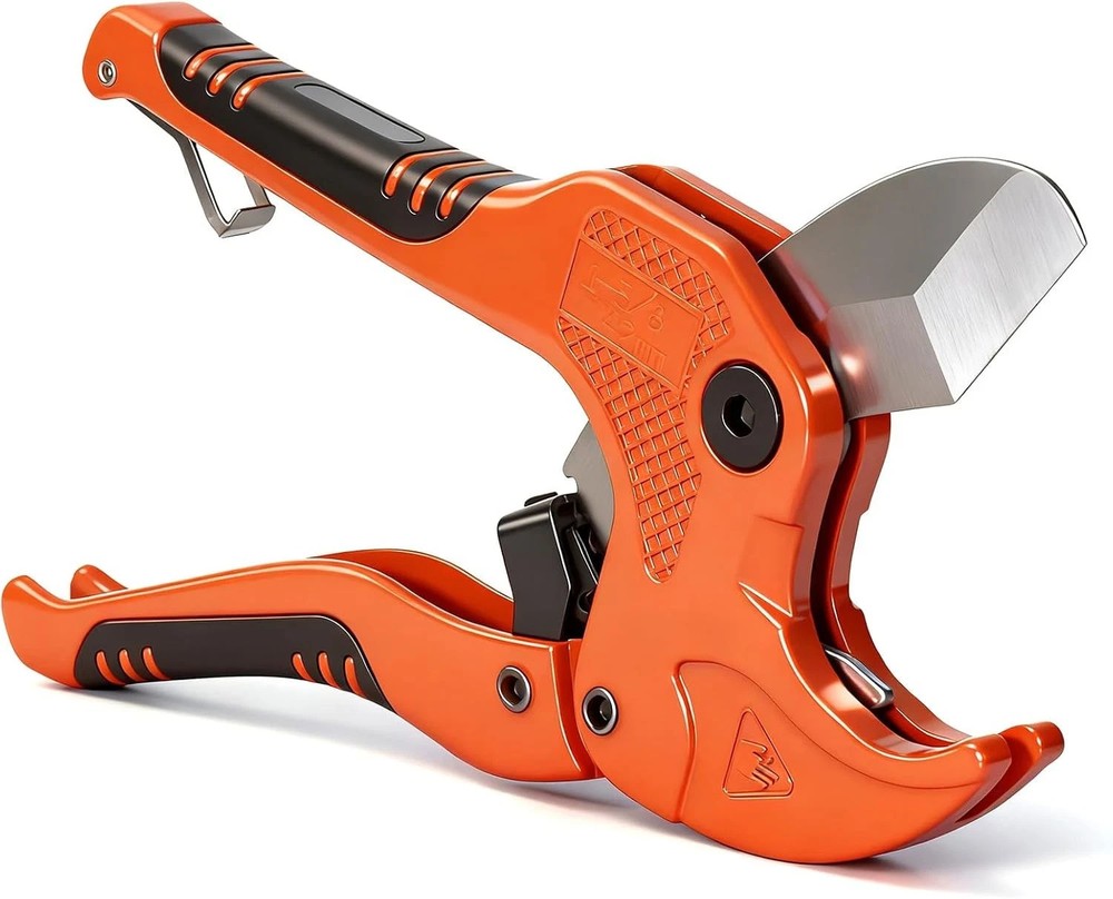 One-Hand PVC PEX Pipe Cutter Ratchet V-Blade SUS420 Cuts to 1-1/4&Prime; for Plumbing