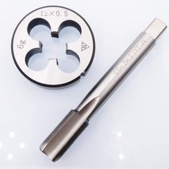 HSS Metric Thread Tap Round Die Set Right Hand Tool M12x0.5mm Hardware 1 Set