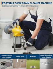 GRAVEE Drain Cleaner Machine w/ 66FT & 16FT Cable 500W Sectional Snake Auto Feed