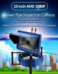 60M WIFI Sewer Pipe Inspection Video Camera with Meter Counter 10&Prime; Touch Screen