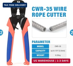 iCrimp Wire Rope Crimping Tool for Aluminum Loop Sleeve, Two Barrel Ferrule, Ova