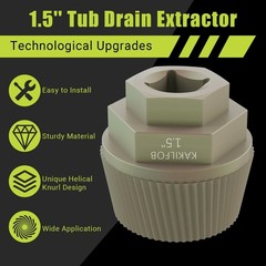 Tub Drain Removal Tool, Plating Coating Tub Drain Extractor with 1-inch Socke&hellip;