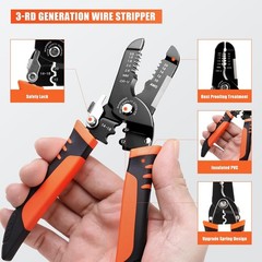 5-In-1 Professional Wire Stripper Tool, Crimpers & Cutters for 10-20 AWG, Orange
