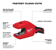 Milwaukee 2479-20 M12 Brushless 1-1/4&Prime; &ndash; 2&Prime; Copper Tubing Cutter &ndash; Tool Only