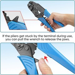 Heat Shrink Connector Crimping Tool &ndash; Ratchet Wire Crimper Pliers &ndash; Blue 30C