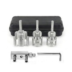 5-Piece Pipe Threading Tool Kit, 1/2&Prime; 3/4&Prime; 1&Prime; Dies, Bolt/Screw Extractor, Steel