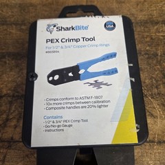 New SharkBite 865894 PEX Crimp Tool 1/2+3/4&Prime; Copper Rings w/ Go/No-Go Gauge