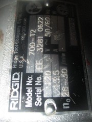 RIDGID 700-12 PIPE THREADER POWER DRIVE USED MISSING HANDLE