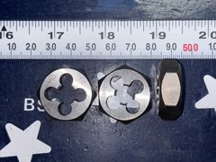 (3) USA M10x1.0 Hex Die NF Threading Rethreading M10 X 1.00 THREE HEXAGON DIES