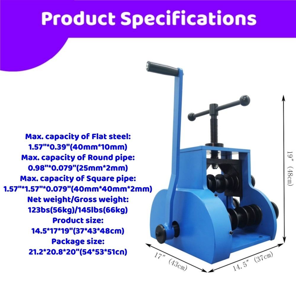 Hand-Crank Pipe Tube Bender Manual Rebar Arc Bending Machine for Steel Stainless