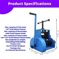 Hand-Crank Pipe Tube Bender Manual Rebar Arc Bending Machine for Steel Stainless