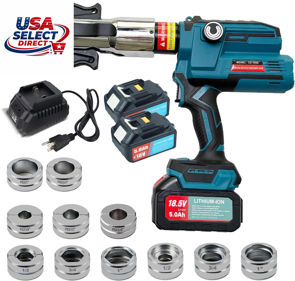 18V Cordless Pro Press Tool for Copper & PEX Pipes with Dies