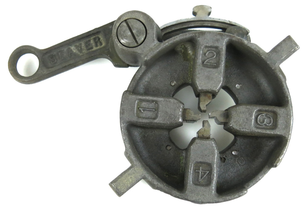 Toledo Beaver Die Head Bolt Pipe Threader w/ 1/4&Prime; &ndash; 3/8&Prime; Dies (Inv. #1)