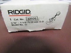 Ridgid No. 15 Tubing Cutter: 3/16&Prime;-1-1/8&Prime; New with Original Box