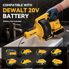 Cordless Drain Snake Auger Compatible with DEWALT 20V Battery, 610 RPM Electric