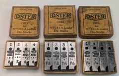 Vintage 3 Genuine OSTER Dies for Nos.1&1A Leader ~ Size , 2&Prime;,,,1-1/2&Prime;,,,1-1/4&Prime;