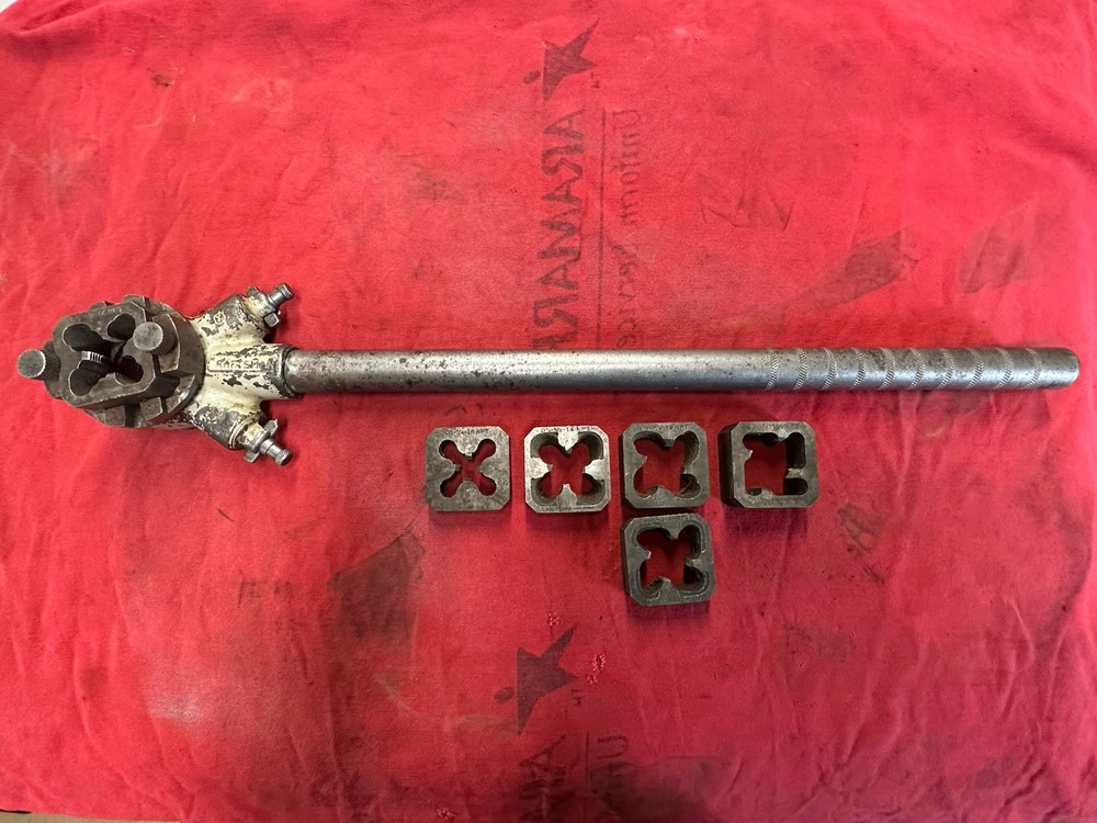 Vintage Craftsman USA Pipe Threader With 6 Square Dies & 4 Pipe Guides USA Old