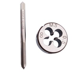 M5x0.5 Metric Tap and Die Set Right Hand Thread High-Speed Steel HSS Tool