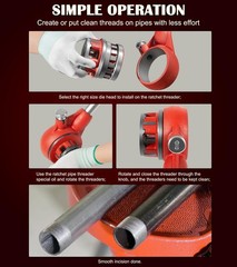 12-R 1/2&Prime;-2&Prime; NPT Ratchet Pipe Threader Set Threading Tool fits RIDGID Dies 36475