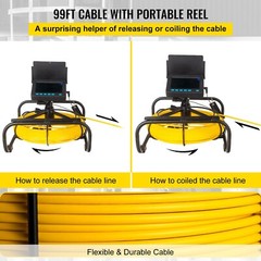 Sewer Camera Pipe Inspection Camera 30M / 98.4FT Cable 4.3 In. LCD Monitor
