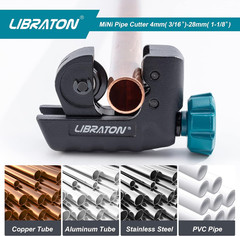 Libraton Tubing Cutter 3/16&Prime; to 1-1/8&Prime;, Mini Tube Cutter, Copper Cutter, Heavy D