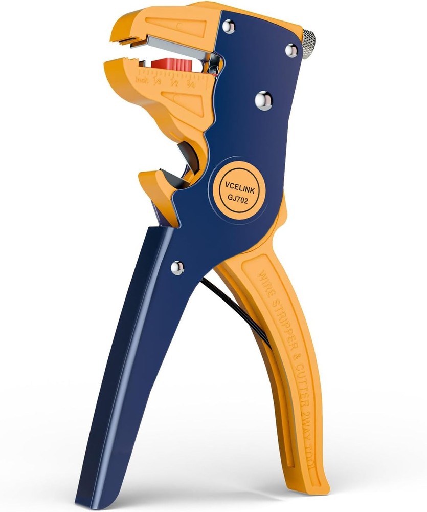 Automatic Wire Stripper and Cutter, 2 in 1 Adjustable Quick Strip Tool, Blue
