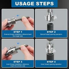 3PCS PVC Pipe Threading Tool Set for 1/2&Prime; 3/4&Prime; 1&Prime; Pipes &ndash; Dual Internal &