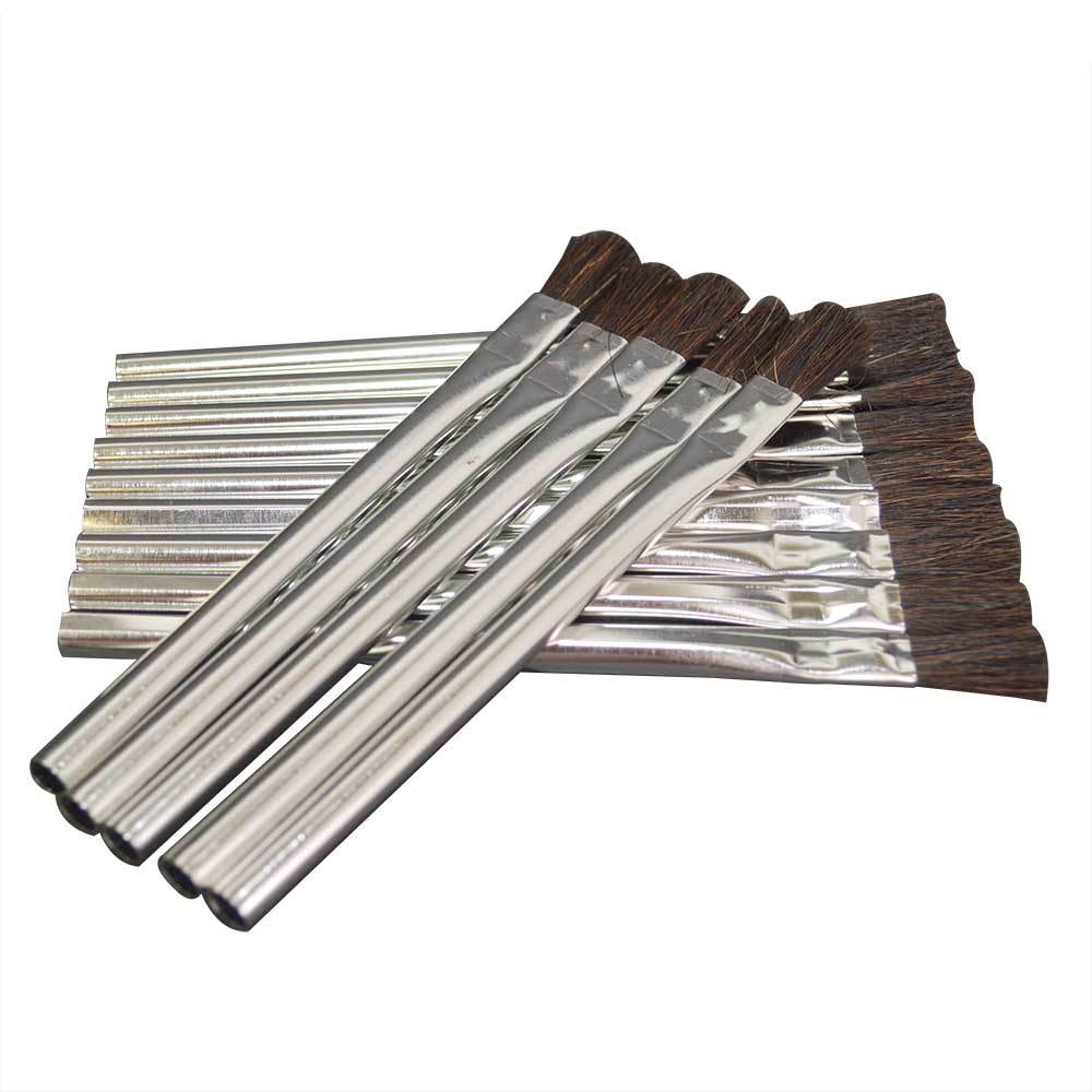Flexible Natural hair Bristle Tin/Metal Tubular Ferrule Handle Acid/Flux 144 Pk