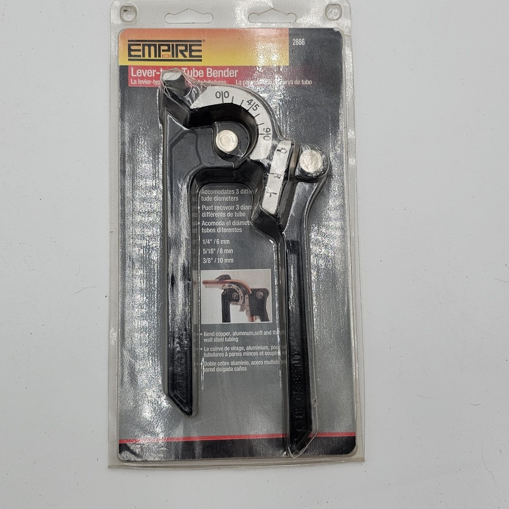 New Empire 2886 Lever Type Tube Bender 3 in 1, 1/4&Prime; 5/16&Prime; 3/8&Prime; Tool Sealed NOS