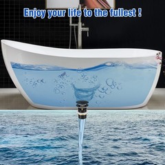 FERUERW Pop-up Drain Kit for Freestanding Bathtub Tub Matte Black