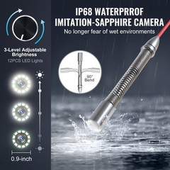 Sewer Camera 328 ft/100m Self-Leveling Drain Camera with 10.1&Prime; Touchscreen