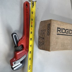 New Old Stock RIDGID Offset 10 Inch Pipe Wrench, E10, Heavy Duty USA Made