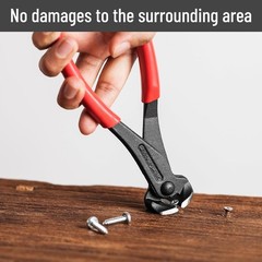 Bates- Nail Puller, 7 Inch Steel End Cutting Pliers | Non-Slip Handle Nail Remov