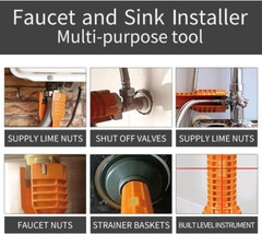 5 in 1 Faucet and Sink Installer Tool, Entemah Double Head Plumbing Tool, Wate