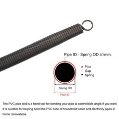 Spring Tube Bender Steel 1500mm/59.06 Inch Long for 25mm 0.98 Inch PVC Pipe